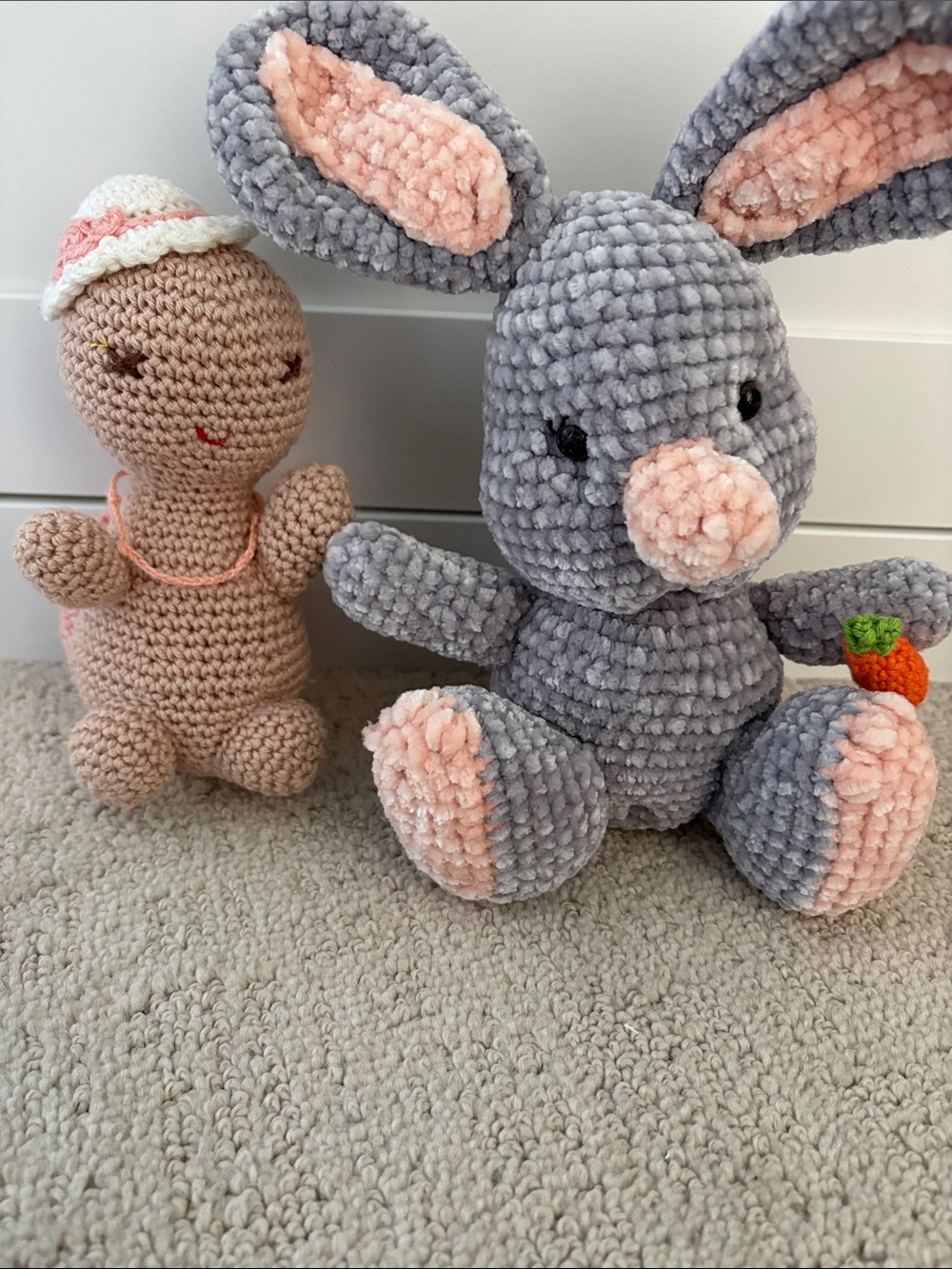 Handmade Plush Bunny and Turtle